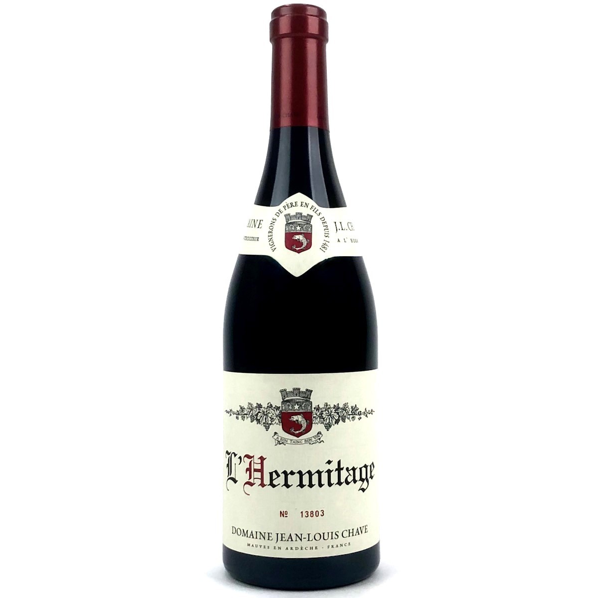 photo of a bottle of Chave Hermitage Rouge