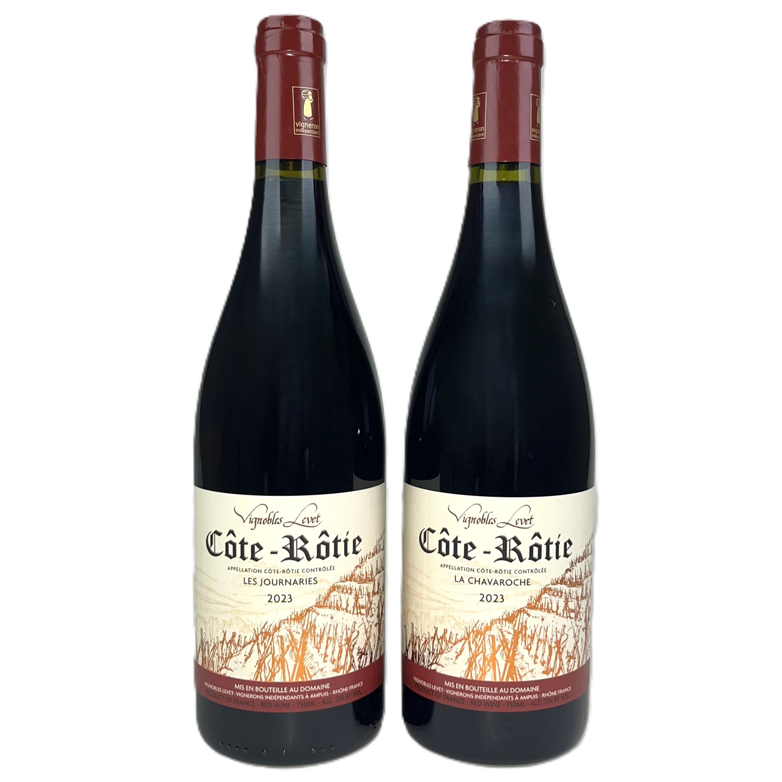 photo of bottles of Levet Côte-Rôtie Les Journaries & La Chavaroche