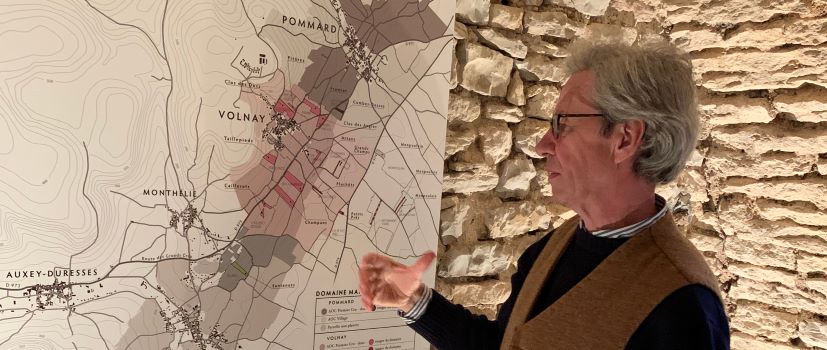 photo of the producer and a map of Burgundy