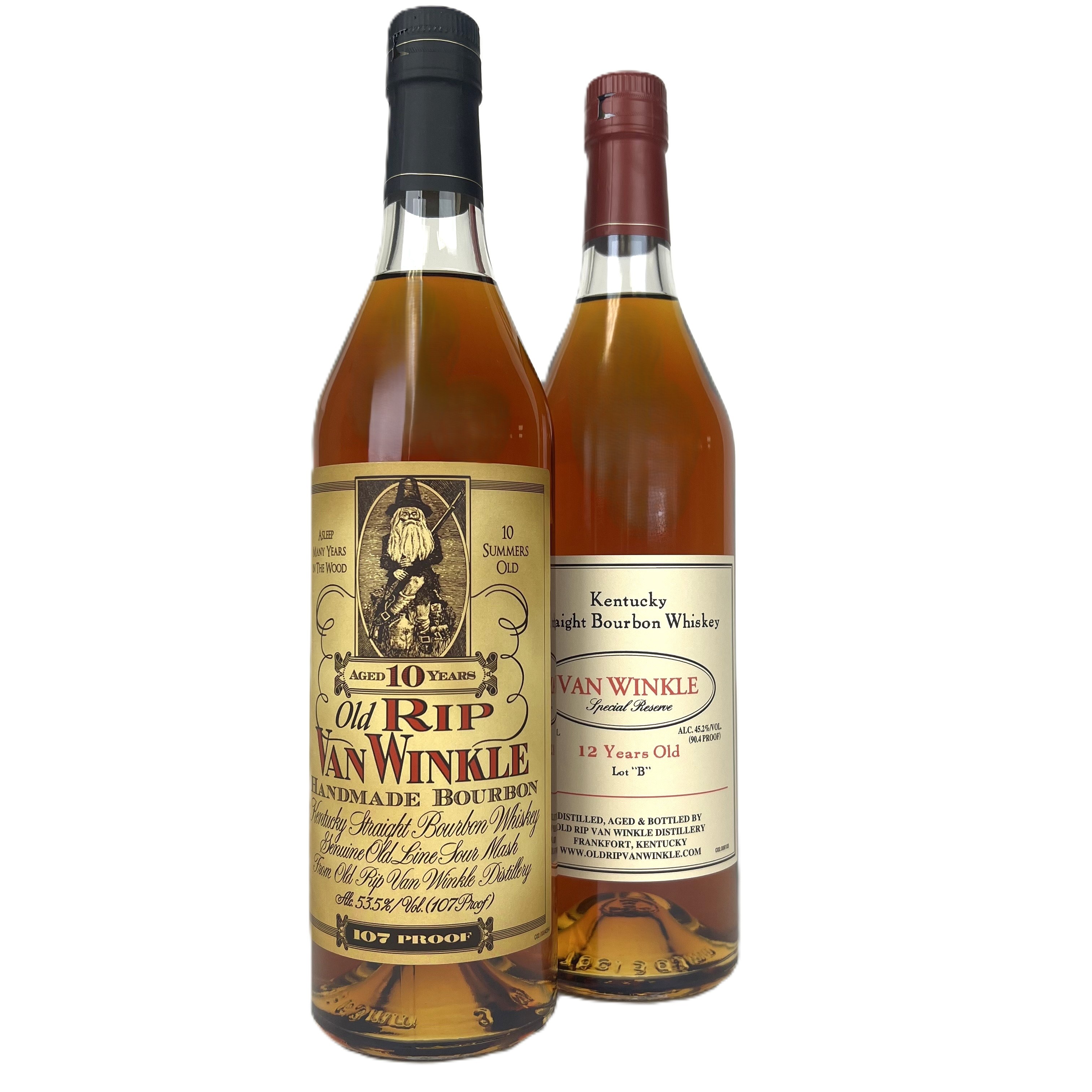 photo of bottles of Old Rip Van Winkle 10 Year & Old Rip Van Winkle 12 Year